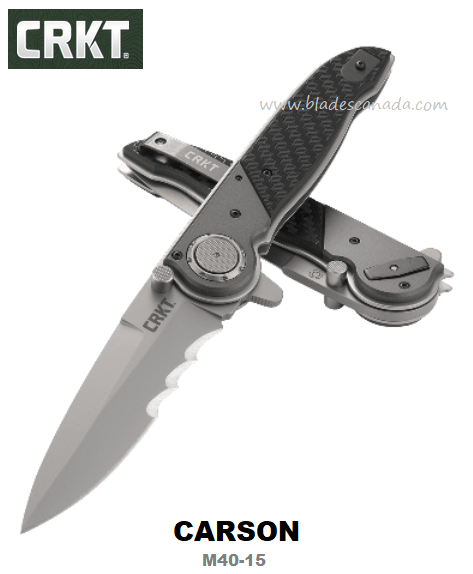 CRKT Carson Deadbolt Flipper Folding Knife, 1.4116 Spearpoint, Aluminum, CRKTM40-15
